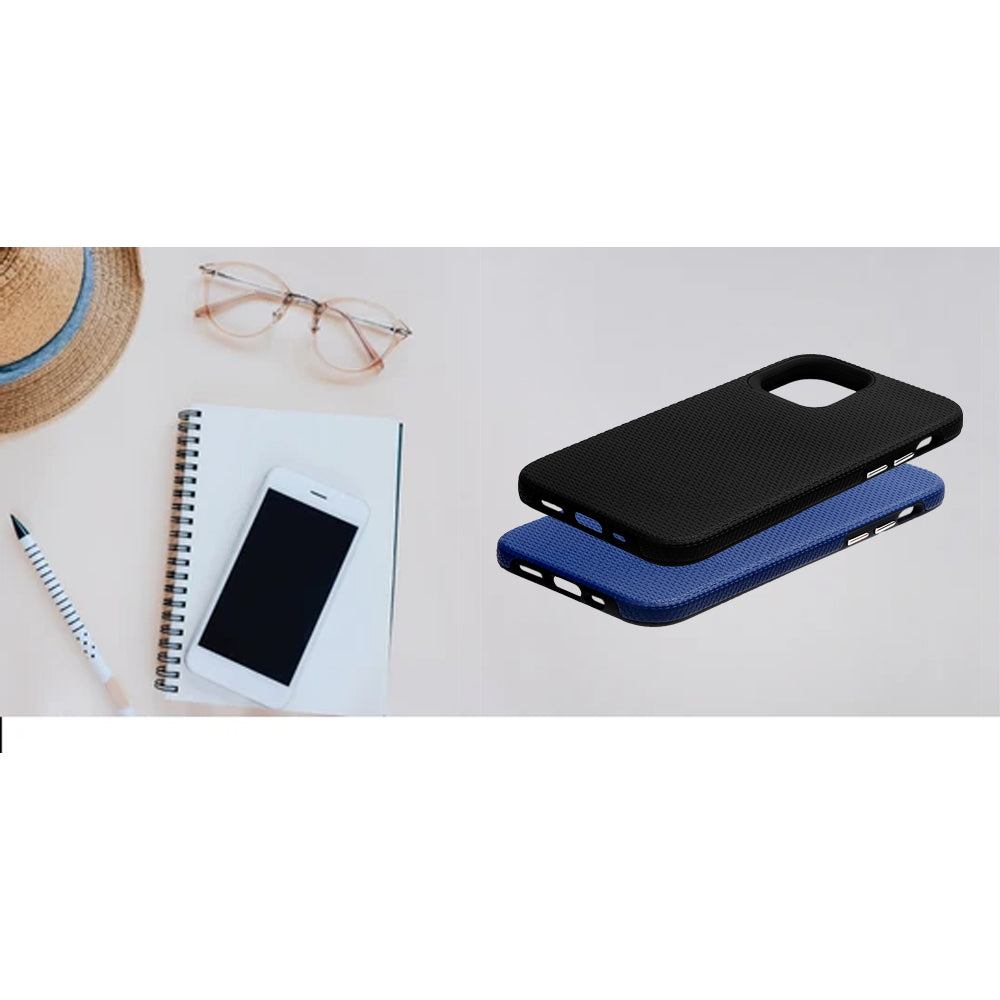 TOUGH BACK CASE FOR IPHONE 12 PRO MAX (Black/Dark Blue)