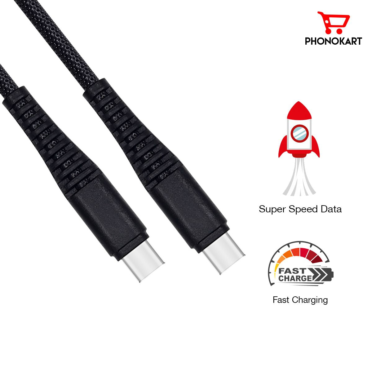 Type C To Type C Cable 1M   (Compatible with Smartphone) (BLACK)