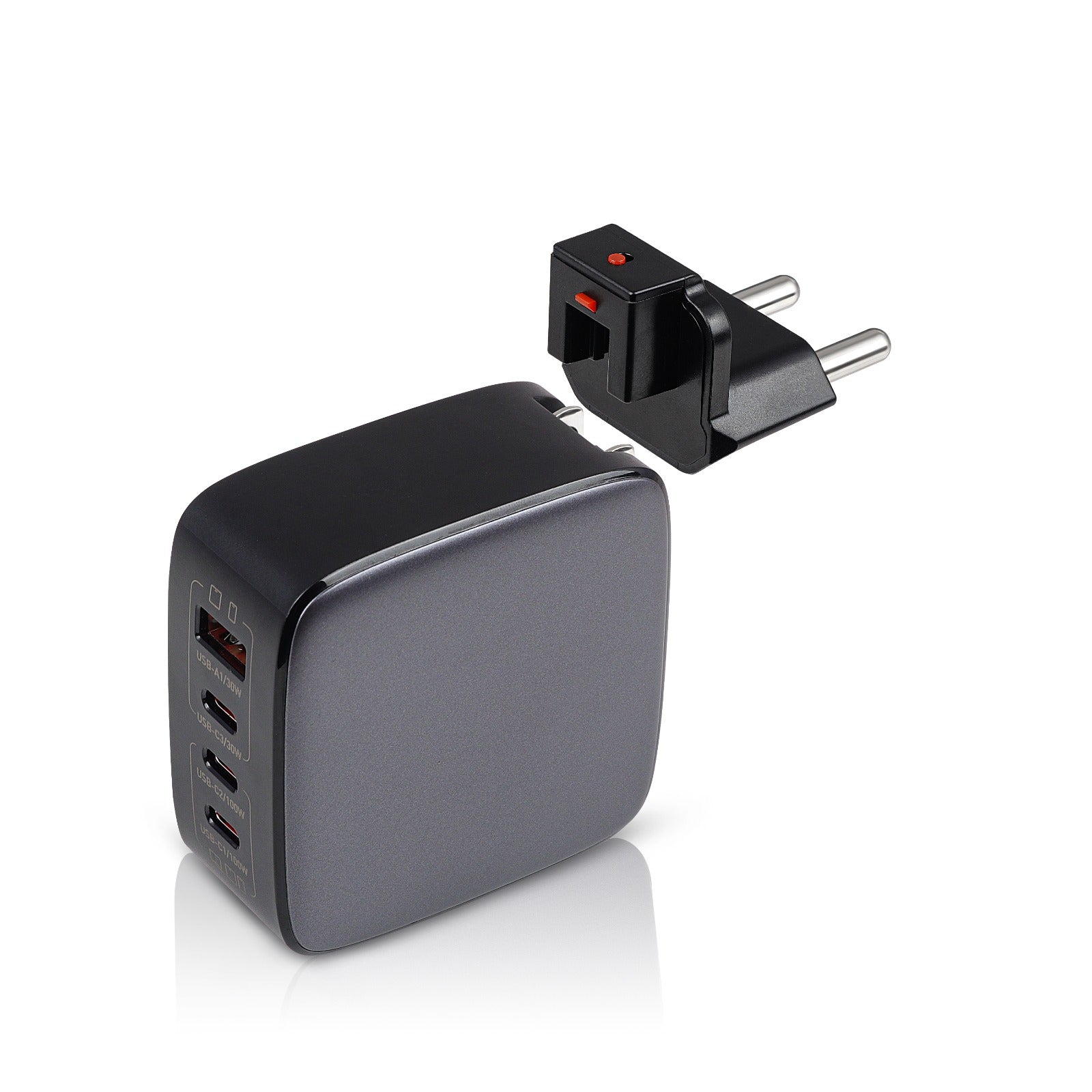 SOLO 100 W GAN WITH WORLD WIDE TRAVEL PLUGS (BLACK)