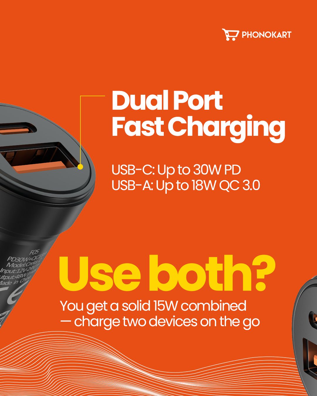 CRETA 2 48W CAR CHARGER (BLACK)