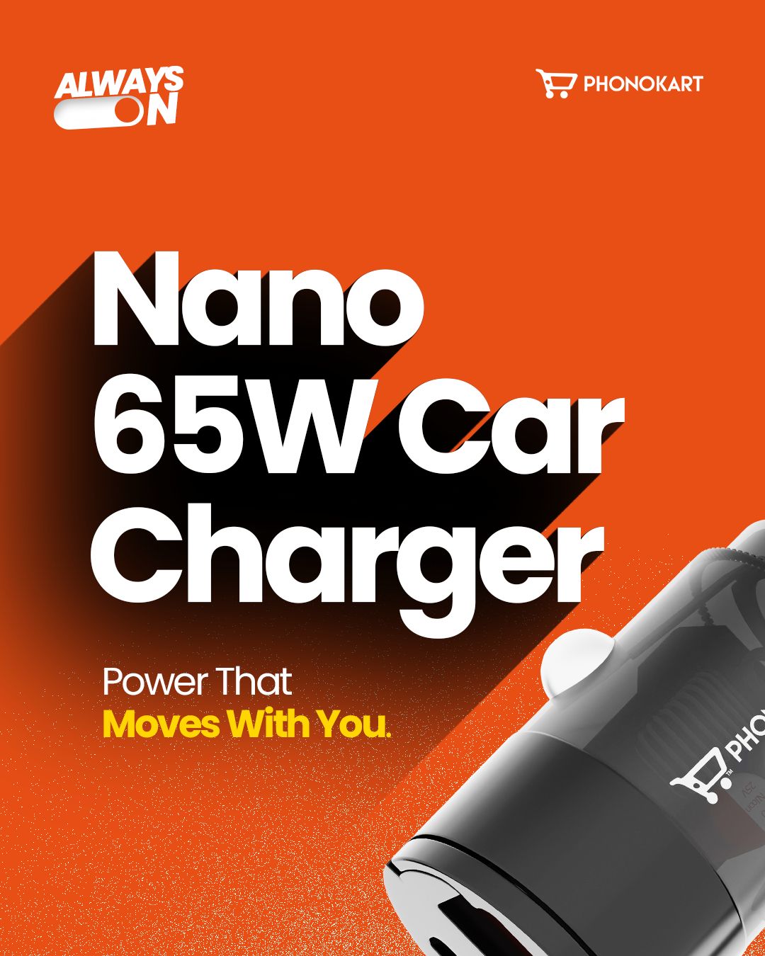 NANO 65W CAR CHARGER (Black)