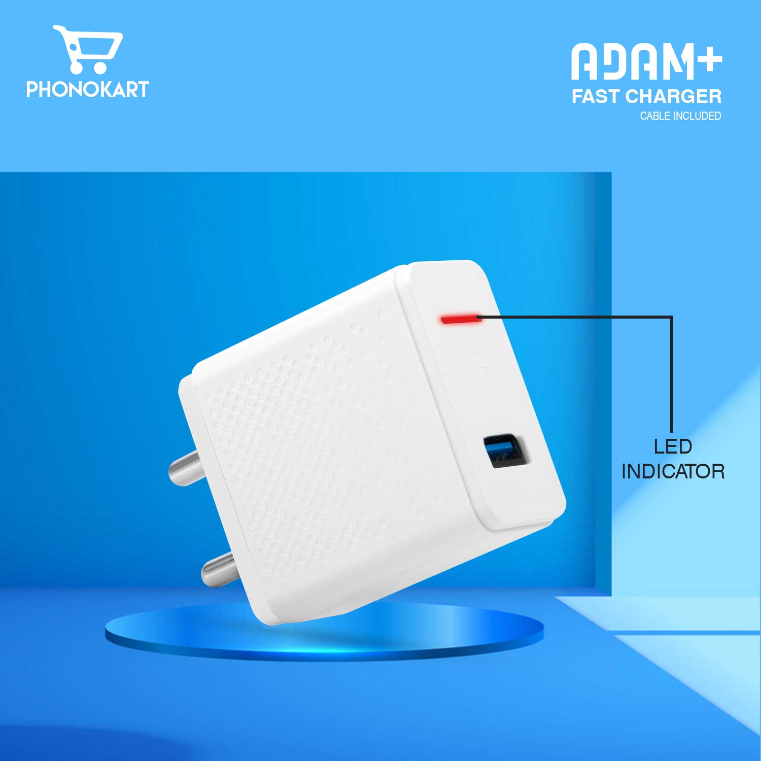 ADAM PLUS SMART POWER ADAPTOR WITH TYPE C CABLE