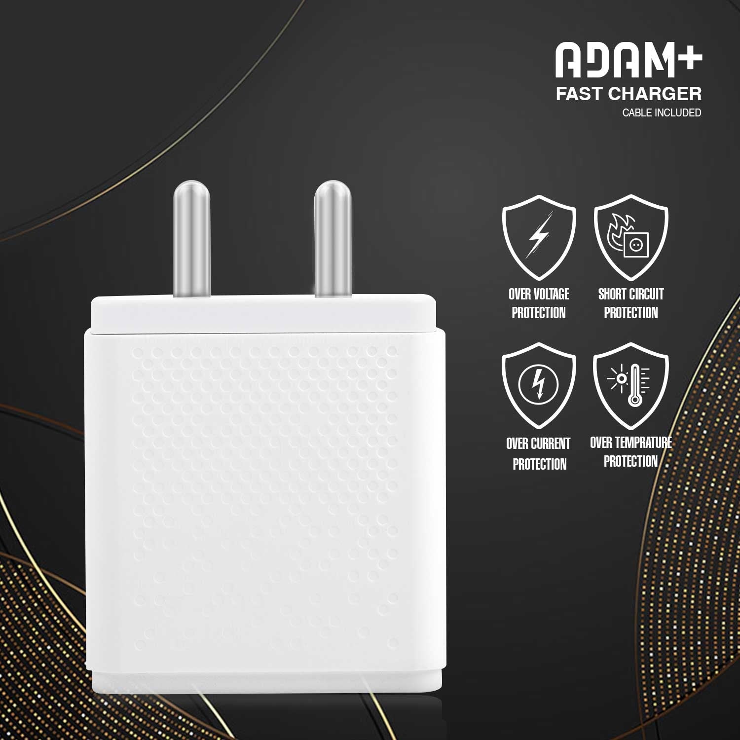 ADAM PLUS SMART POWER ADAPTOR WITH MICRO USB CABLE (WHITE)