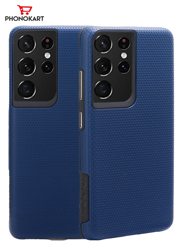 TOUGH BACK CASE FOR SAMSUNG S21 ULTRA (Black/Dark Blue)