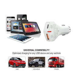BOLD CAR CHARGER (PD/QC 3.0) WITH FREE LIGHTNING CABLE (WHITE)