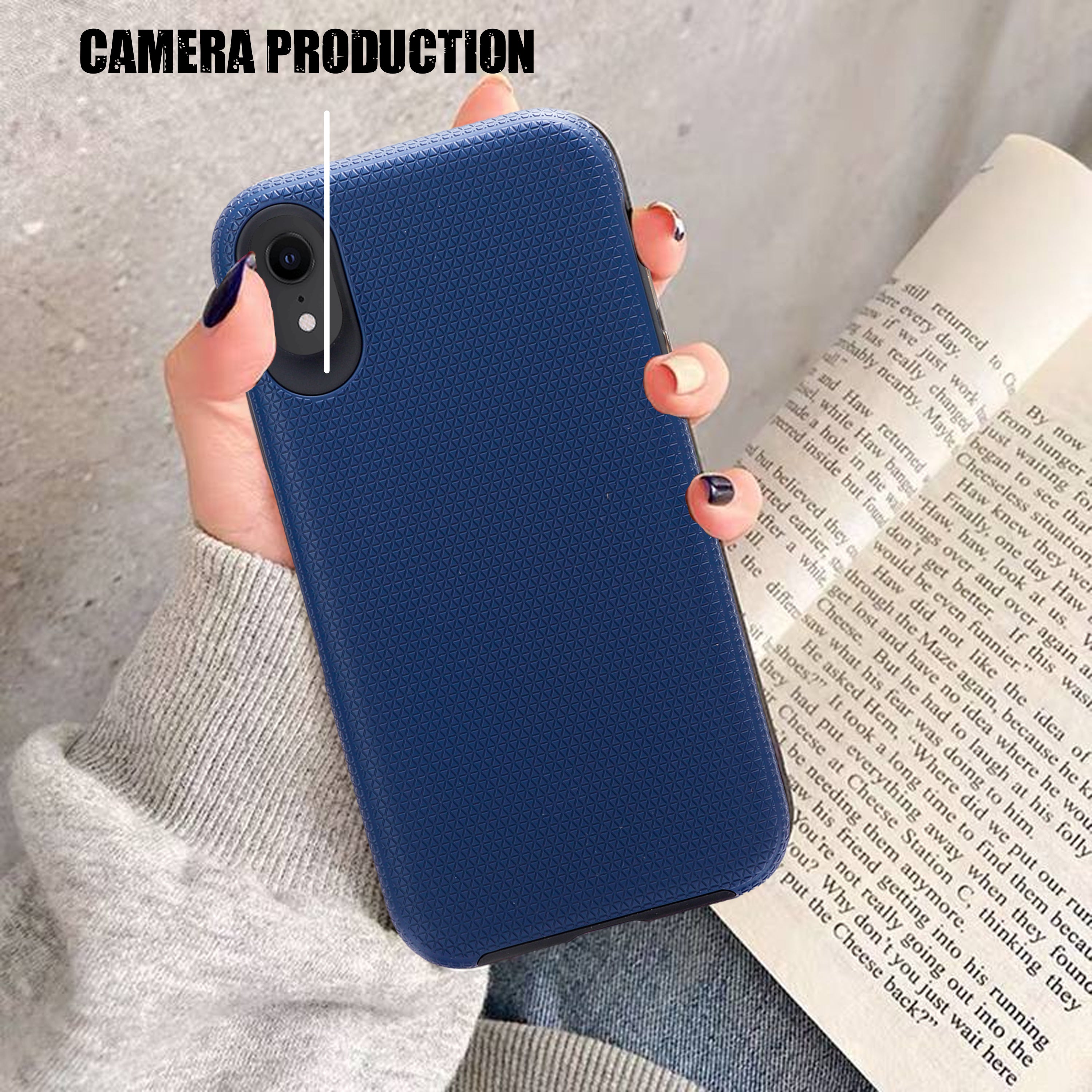 TOUGH BACK CASE FOR XR (Black/Dark Blue)