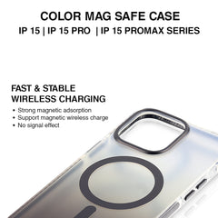COLOR  MAG SAFE BACK CASE FOR IPHONE 15
