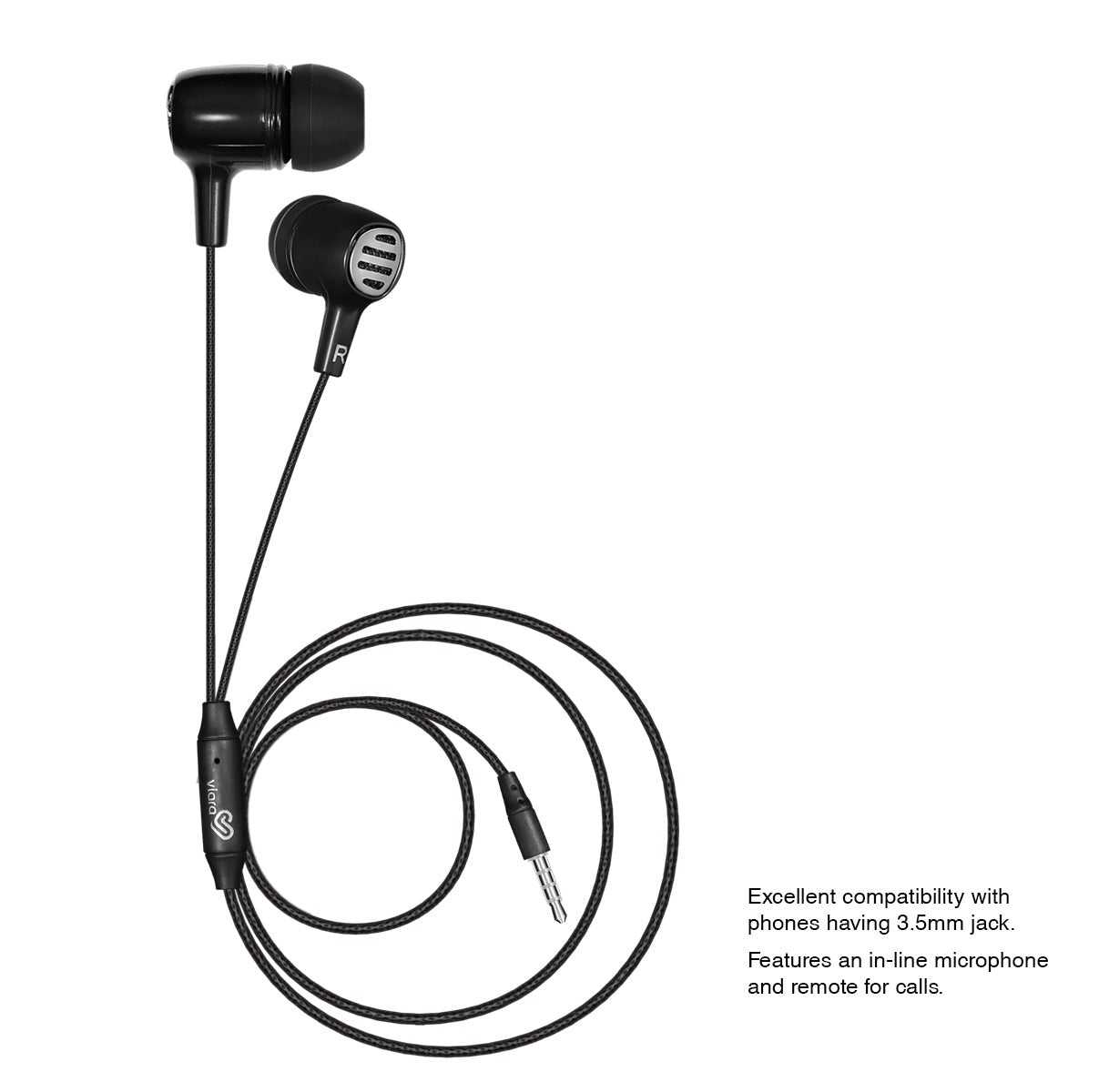 Viara Dawn Wired Headset with Mic (Black/White)