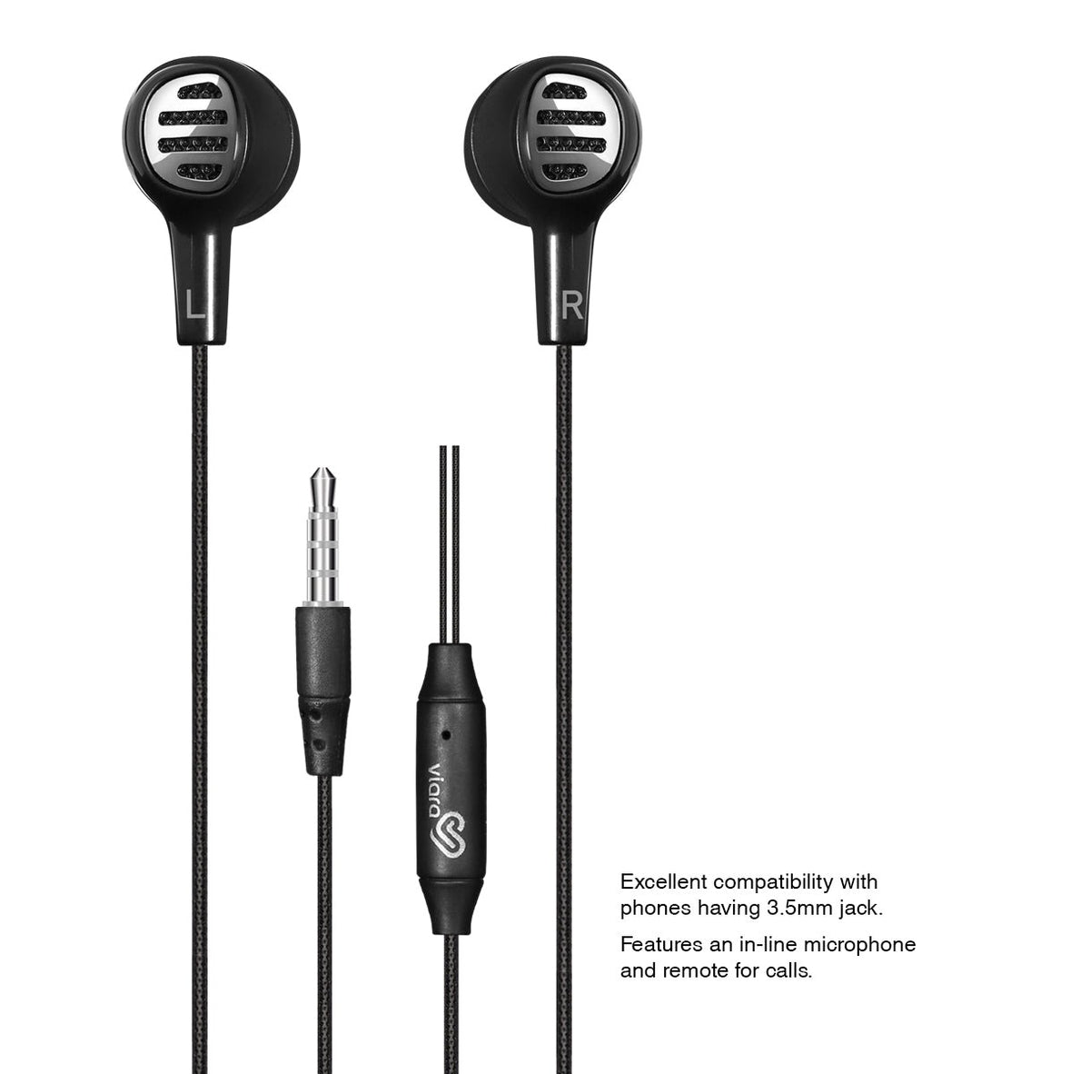 Viara Dawn Wired Headset with Mic (Black/White)
