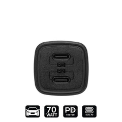 mobile car chargerCAR CHARGER HARRIER DUAL PD (70W) (BLACK)