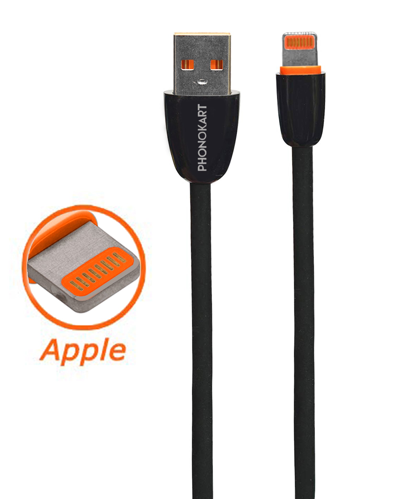 Lightning Cable 0.3M PKCSPTLC-BLK (Compatible with MOBILE, power bank,One Cable)(Black)