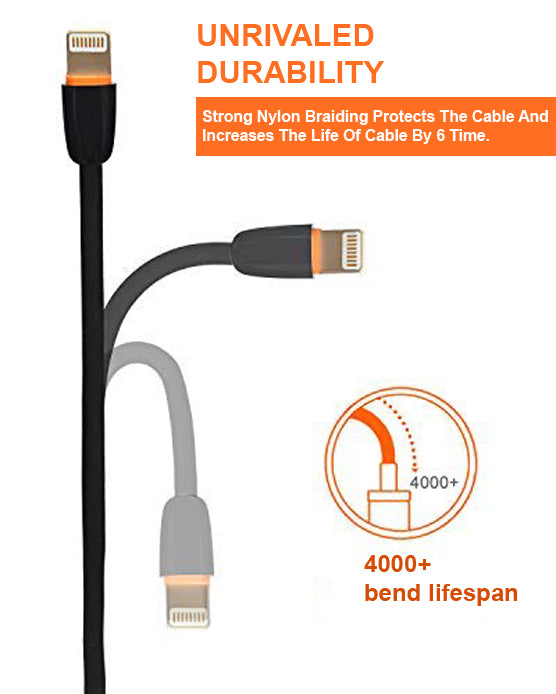 Lightning Cable 0.3M PKCSPTLC-BLK (Compatible with MOBILE, power bank,One Cable)(Black)