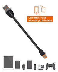 Lightning Cable 0.3M PKCSPTLC-BLK (Compatible with MOBILE, power bank,One Cable)(Black)