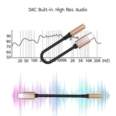 Type-C To 3.5mm jack Earphone Converter AUX Cable (BLACK/GOLD)