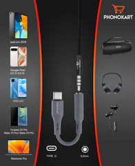 Type-C To 3.5mm jack Earphone Converter (GREY)