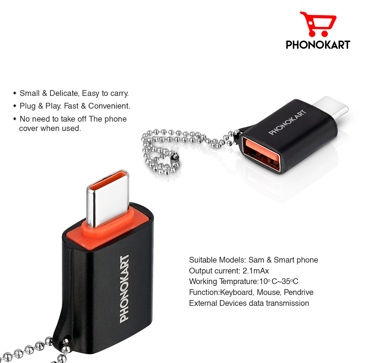 OTG Adapter USB Type C  (BLACK)