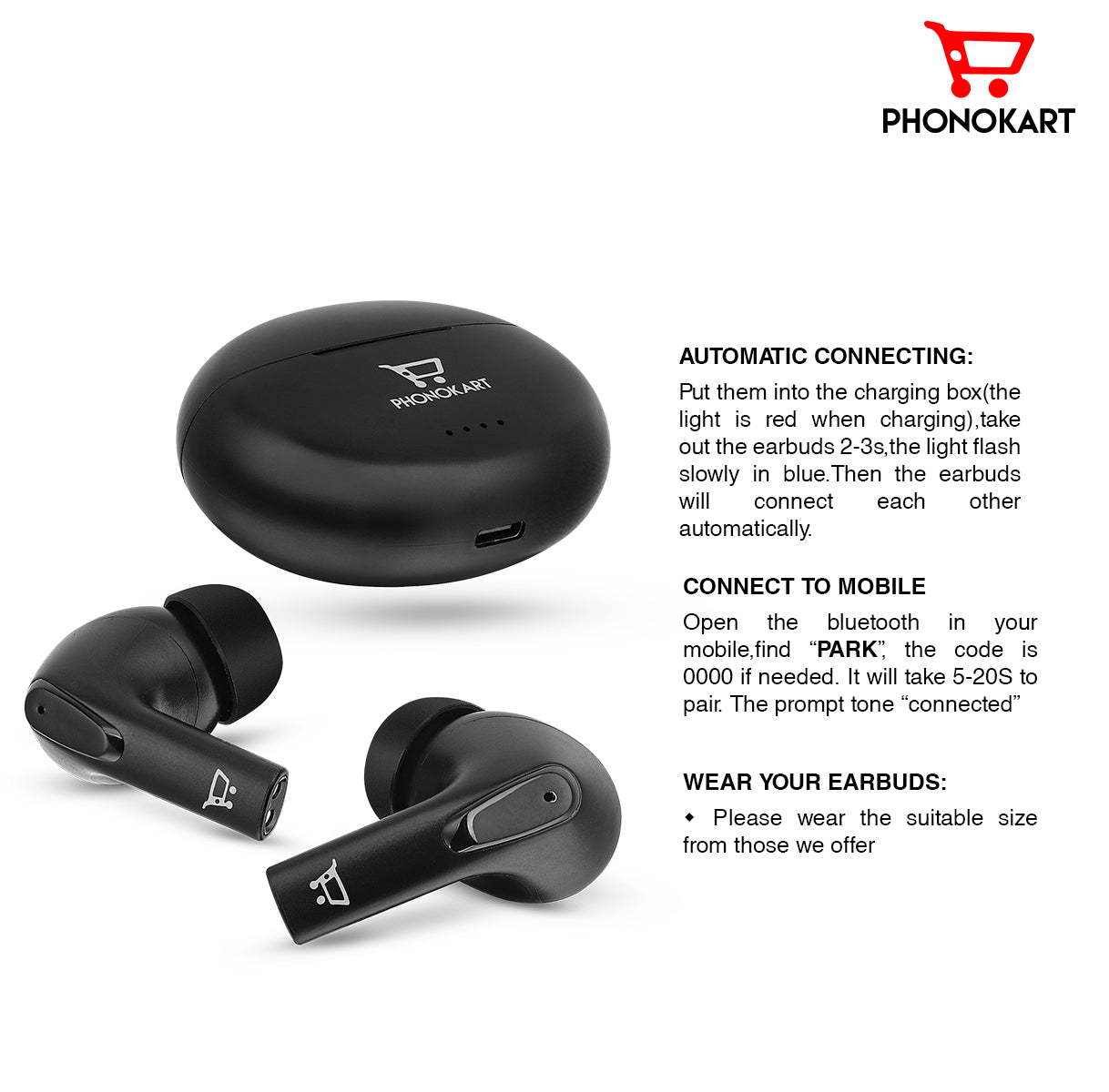 PARK TWS TRUE WIRELESS EARBUDS