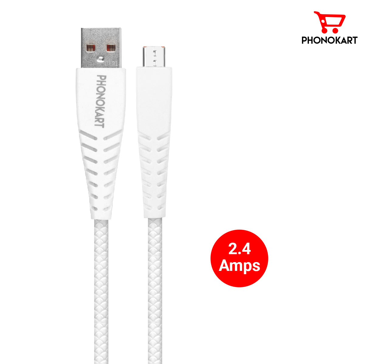 Micro USB Cable  (1M) TPE   (Compatible with all mobiles, One Cable)(White)