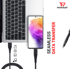 Type C Cable PKRPDTC-BLK 1 M USB Type C Cable  (Compatible with Smartphone) (Black)