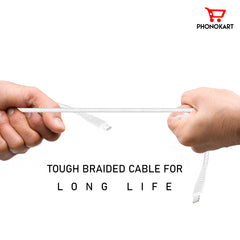 Lightning Cable PKRPDC2L-WHT 1M TPE Lightning Cable  (Compatible with IPHONE,  One Cable)(WHITE)