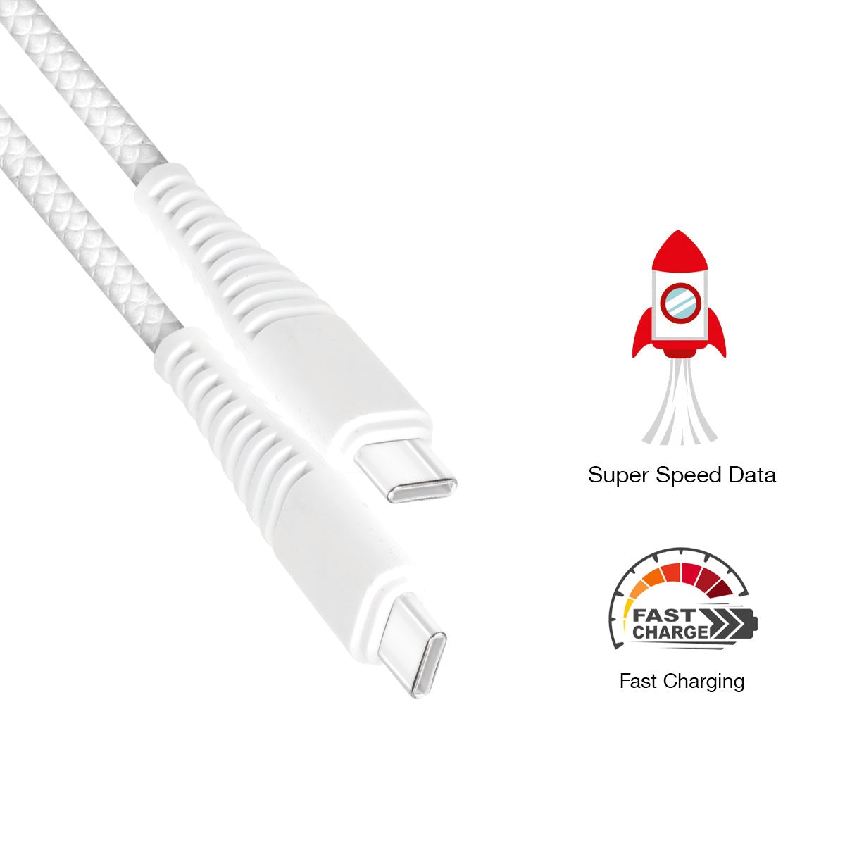 Type C To Type C Cable 1M   (Compatible with Smartphone) (WHITE)