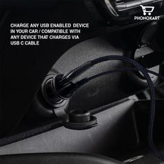 CAR CHARGER SELTOS (48W) WITH FREE TYPE C CABLE (BLACK)