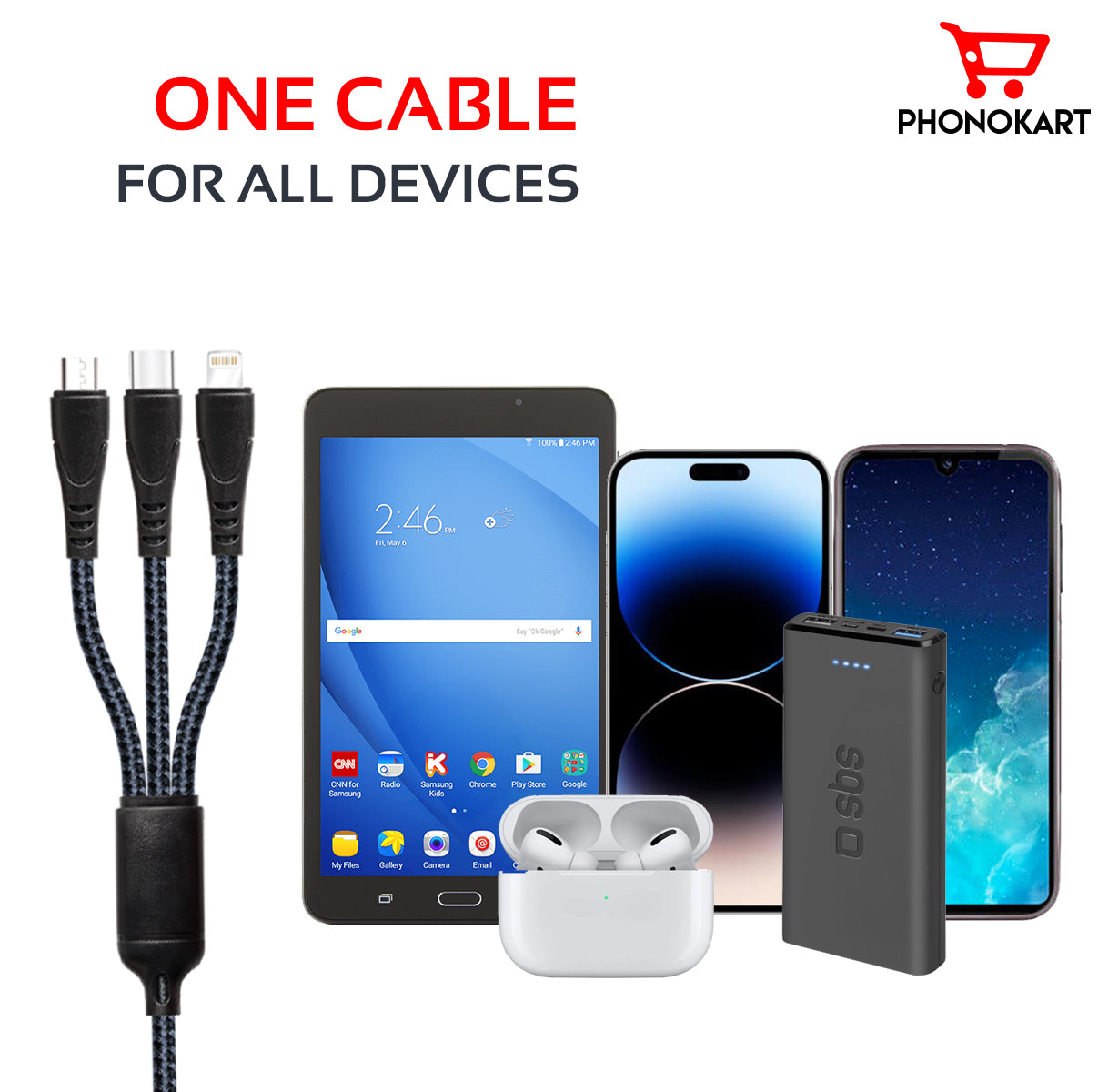 TRIPLET 3 IN 1 USB CABLE