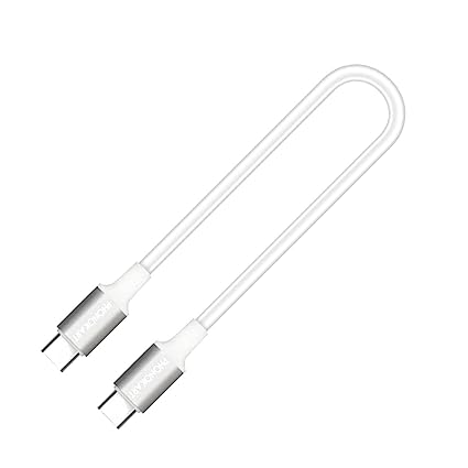 Type C To Type C Cable (0.3M) Fast Sync and Charging 4 Amps (Compatible with Mobile)(White)