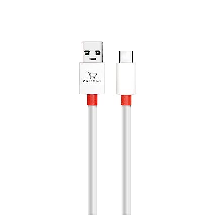 Type C Cable 5 A (1M) TPE Braided Cable White (Compatible with all mobiles)(Red/White)