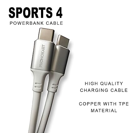 Type C To Type C Cable (0.3M) Fast Sync and Charging 4 Amps (Compatible with Mobile)(White)