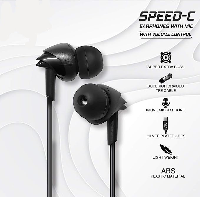 Speed C Headset with Mic / Type C Wired Headset (Work with Phones Without 3.5mm Audio Jack)