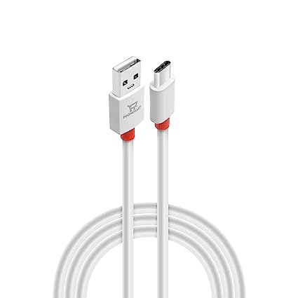 Type C Cable 5 A (1M) TPE Braided Cable White (Compatible with all mobiles)(Red/White)